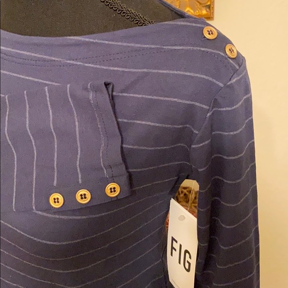 NWOT🌻So Cute, Blue, striped dress by FIG🌻 - Picture 3 of 6